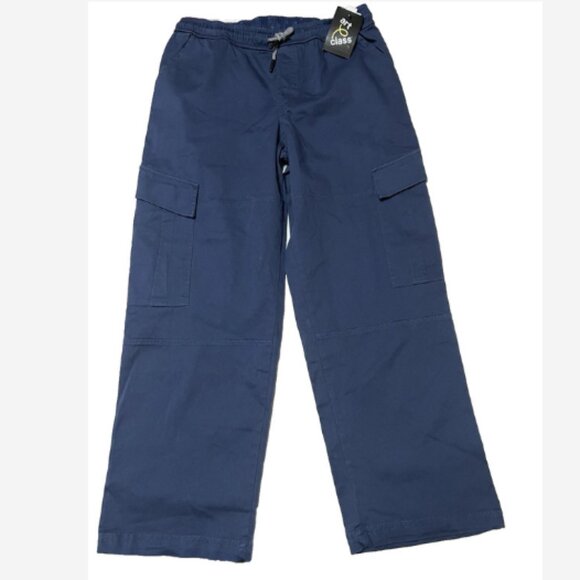 Art Class Cargo Pants Girls XL (14) Navy Blue Drawstring Elastic Waist 4 Pockets - Picture 1 of 4